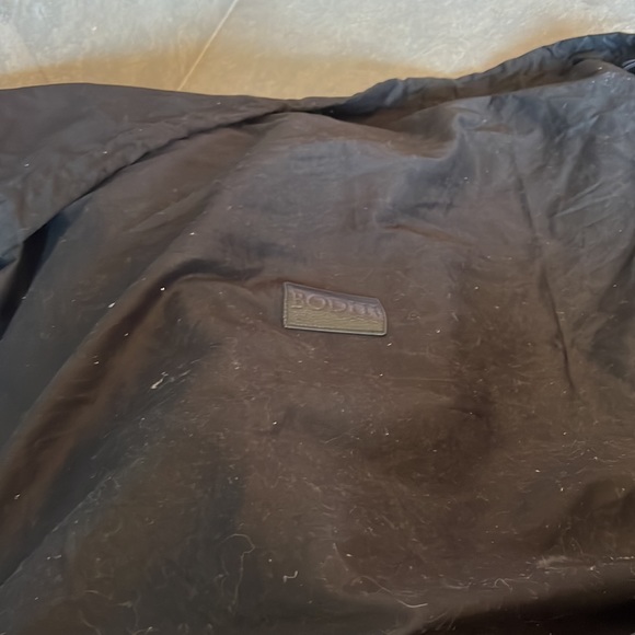 Bodhi large black Leather Coated Linen Trim Weekender Duffle Overnight Bag - Picture 12 of 12